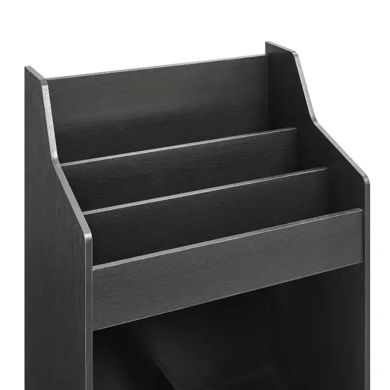 Supporto porta vinili con 2 ripiani aperti, in legno di gomma e MDF, 114 cm